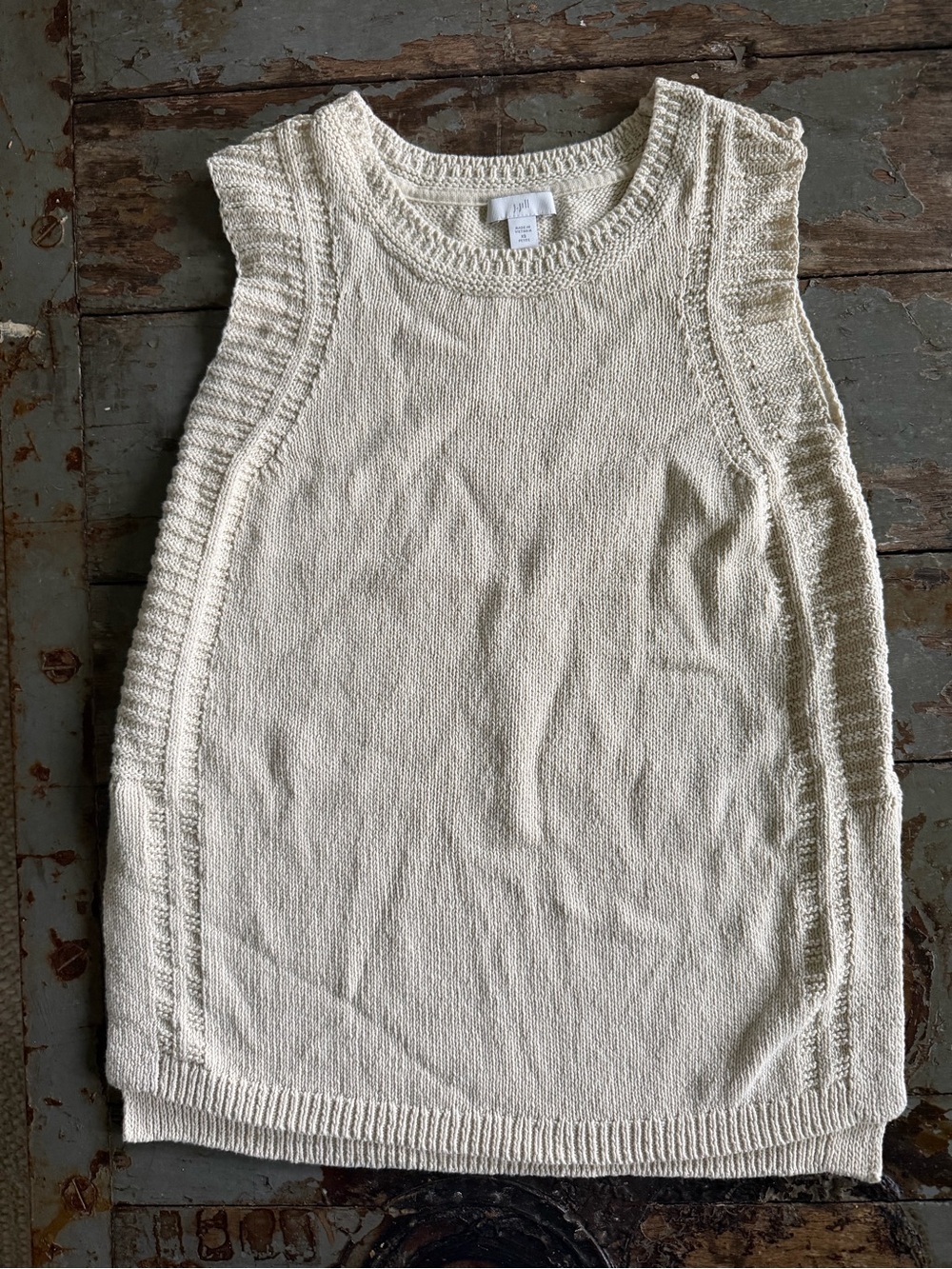 J. Jill Cream Sleeveless Knit Sweater
